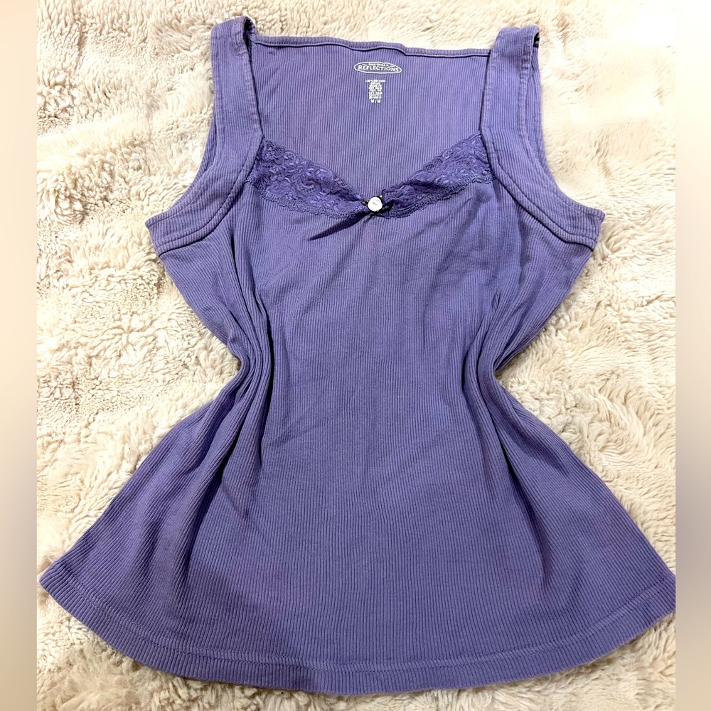 Vintage lace tank with rose